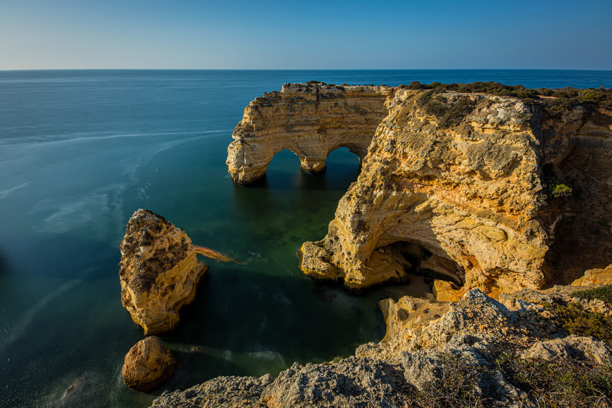 Praia De Marinha Limestone Arches in Lagoa Portugal